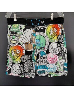 Shaun White Board Shorts Boy XL 16/18 Street Skull Graphic Swim Bathing Trunk